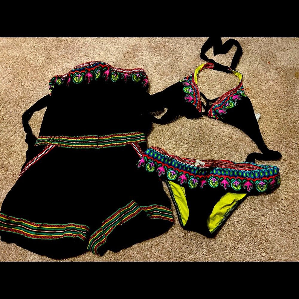 Trina Turk Bikini Swim suit with Romper Small